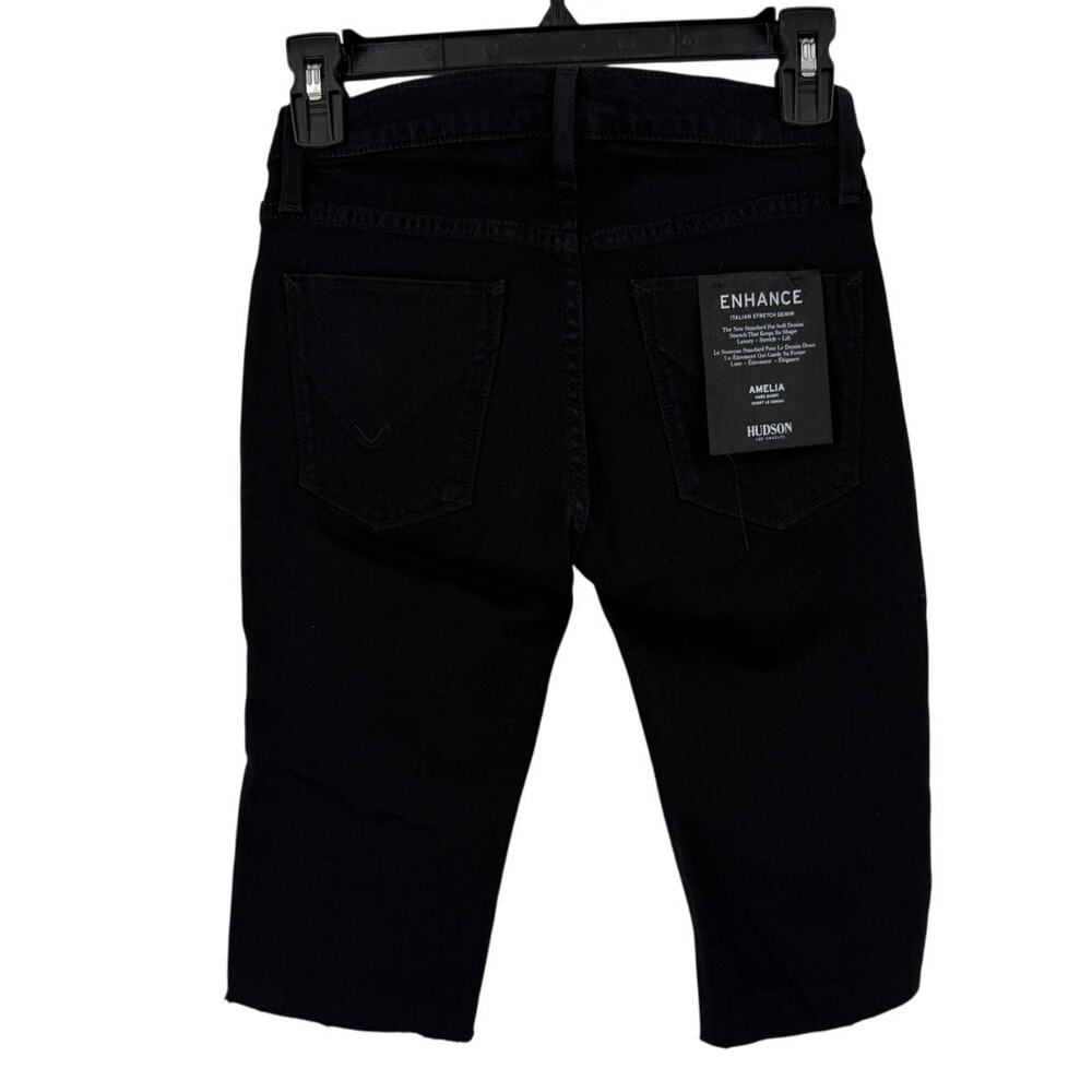 Hudson shorts Amelia cut off knee short denim black size 24 - Picture 6 of 6
